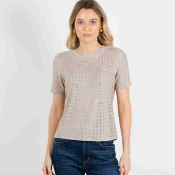Griselle Grommet Stud Short Sleeve Top