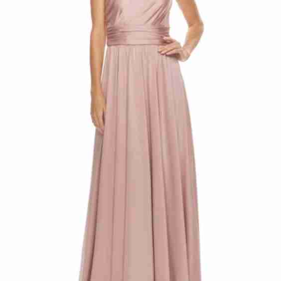 Chic One Shoulder Long Jersey Gown with Defined Waist