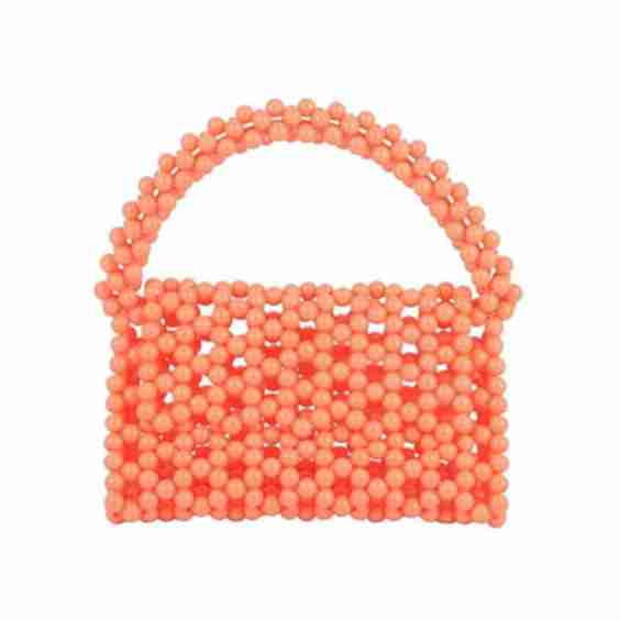 One size 70's Style Hand-Beaded Satchel Bag
