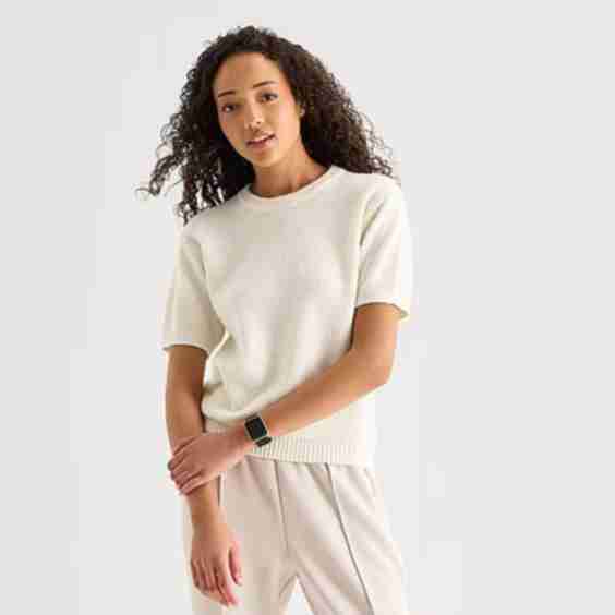 Crew Neck Short Sleeve Pullover Sweater