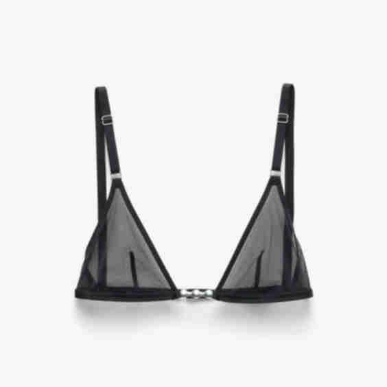 Fine Mesh Hardware Triangle Bralette