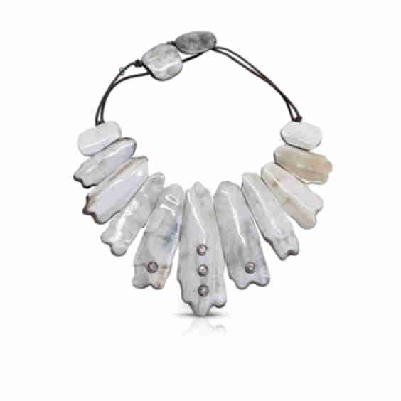 Polished Light Horn Collar Necklace