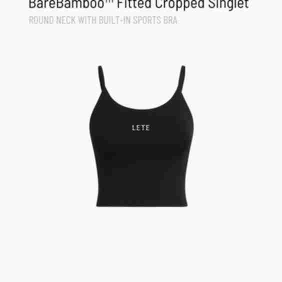 Barebamboo Cropped Singlet Sports Bra