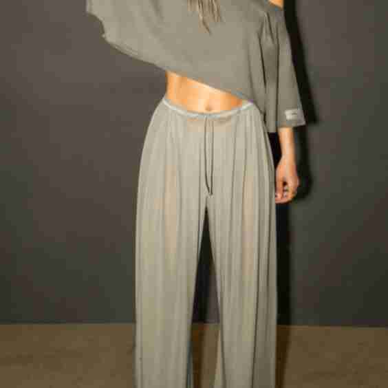 Pleated Sheer Pant