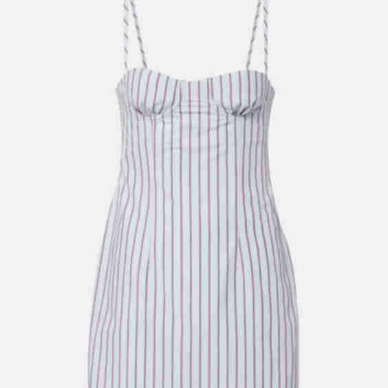 Pinstripe Cotton Blend Minidress