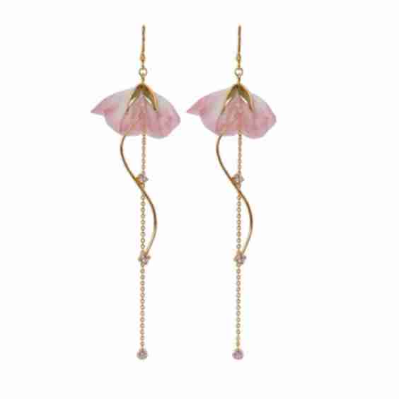 Rose Bloom Drop Earrings