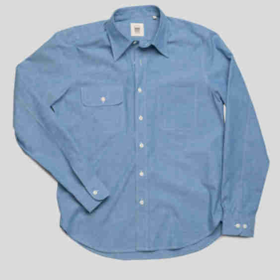 Chambray Asymmetrical Pocket Workshirt