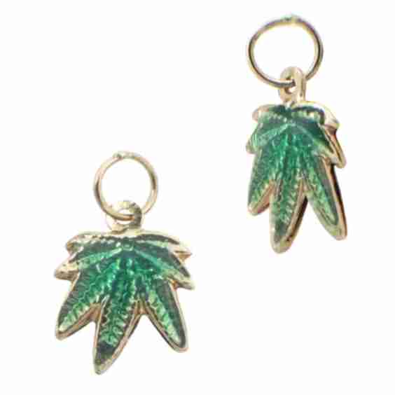 8x9mm Cannabis Leaf Enamel Charm
