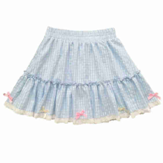Kawaii Plaid Bow Skirt