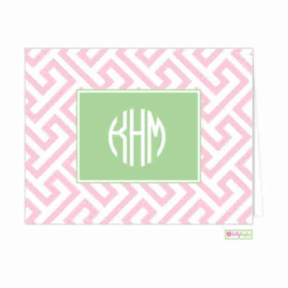 Athens Monogrammed Folded Note Cards