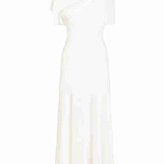 Asymmetrical Draped Midi Dress