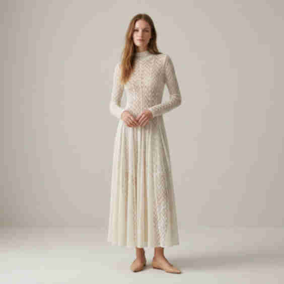 Daisy Lace Elegant Hollow Out Design Dress 