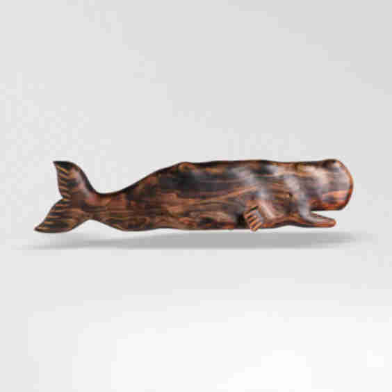 Handcrafted Teak Wall Art - Whale