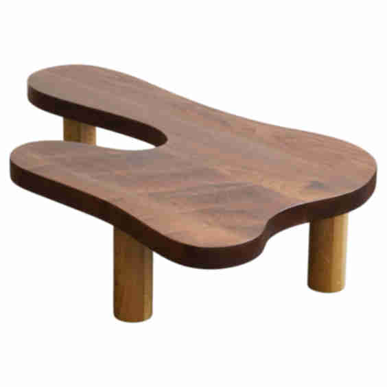 "Freeform Too" Organic Modern Coffee Table, Walnut