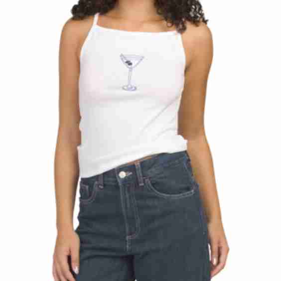 Martini Embroidered Tank Top