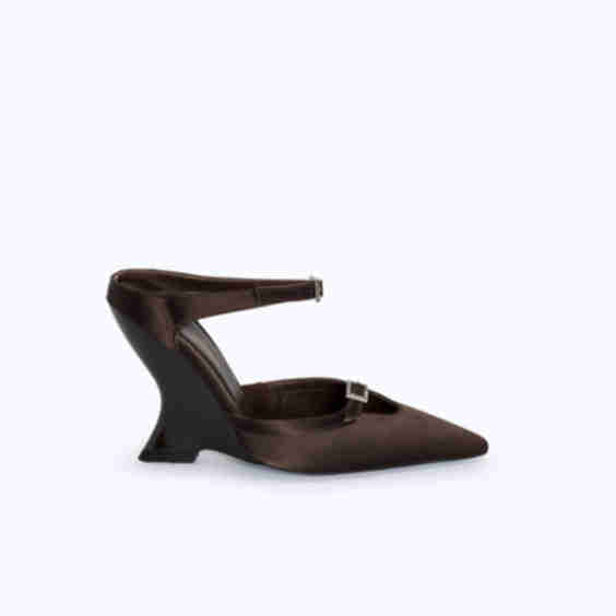 Satin Wedge Mule