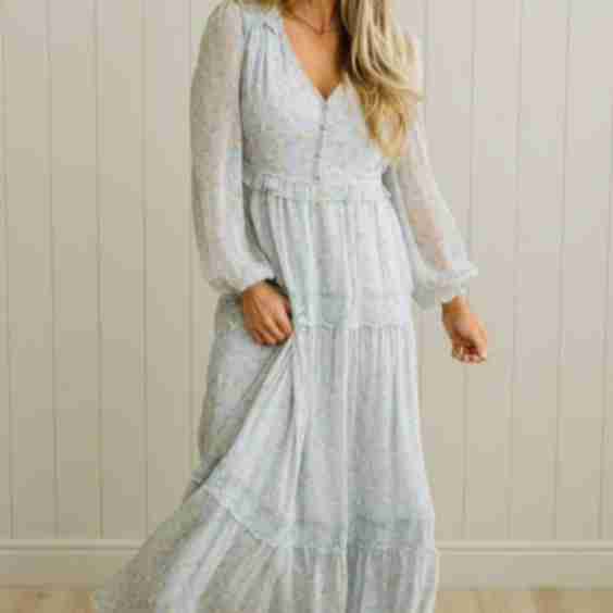 Irina Floral Lace Paneled Maxi Dress