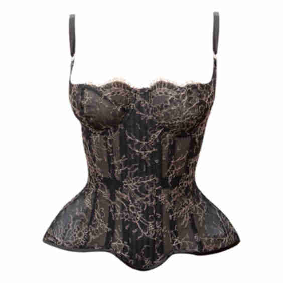 Nelisa French Chantilly Lace & Bobbinet Cupped Corset