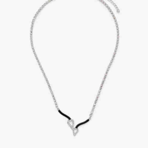 Twin Crystal Enamel Necklace