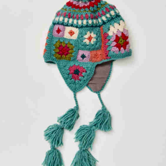 Space Dye Crochet Earflap Hat