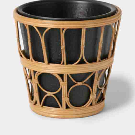 Nagaland Rattan and Brass Champagne Bucket