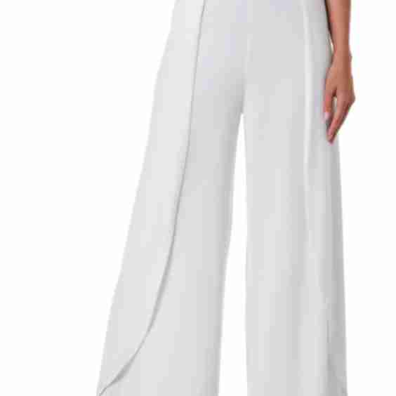Lynsu Wide Leg Pants with Overlap Detail