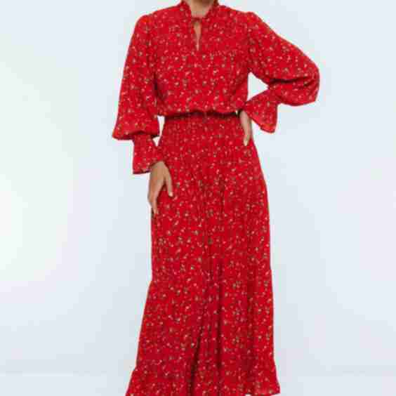  Lotus Ruffled Maxi Dress