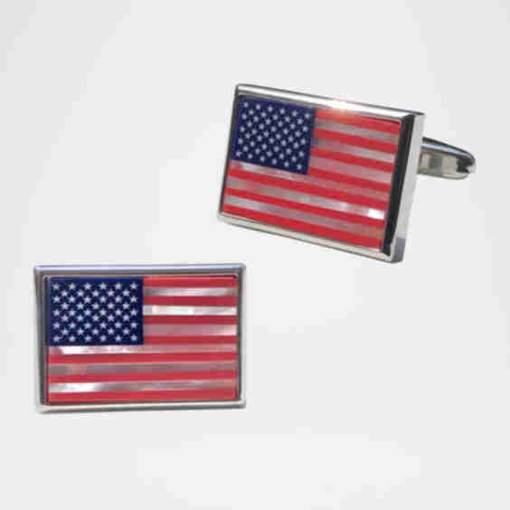 Mother-Of-Pearl American Flag Cufflinks