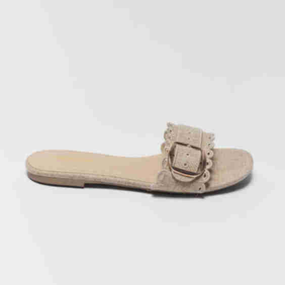 Nancy Tan Scalloped Buckle Sandals