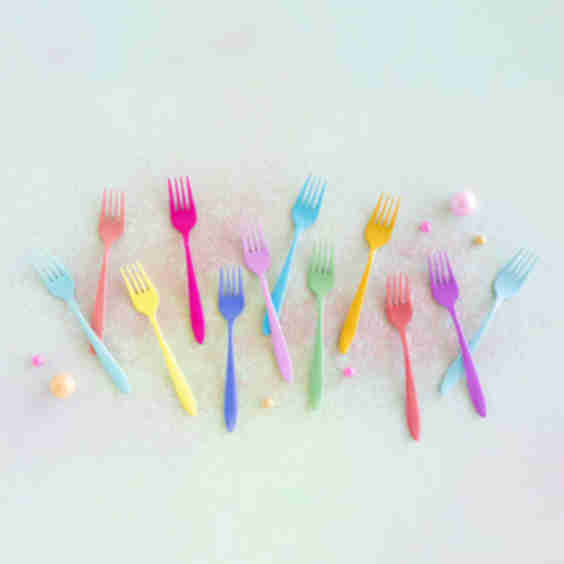 Glitterville - Sugar Sweet Enameled Rainbow Forks