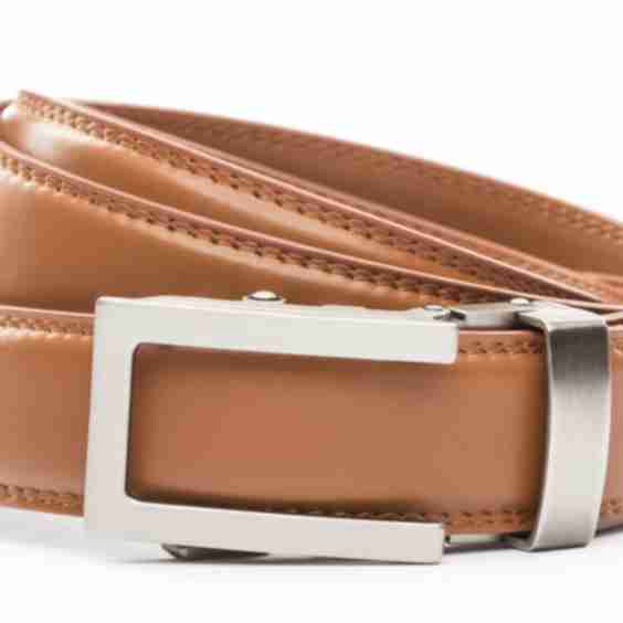 Saddle Tan Formal Leather with Traditional in Gunmetal Buckle