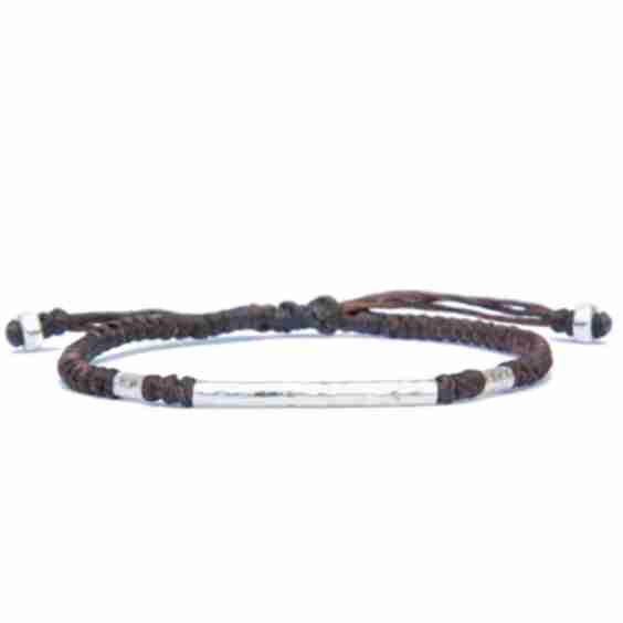 Rounded Viking Style Bracelet Hammered Silver With Knots