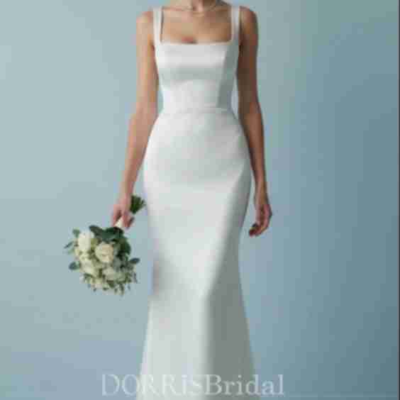 Square Neck Beaded Strapless Mermaid Gown with Pearl Jewelry