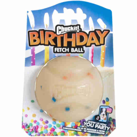 Birthday Fetch Ball Dog Chew Toy