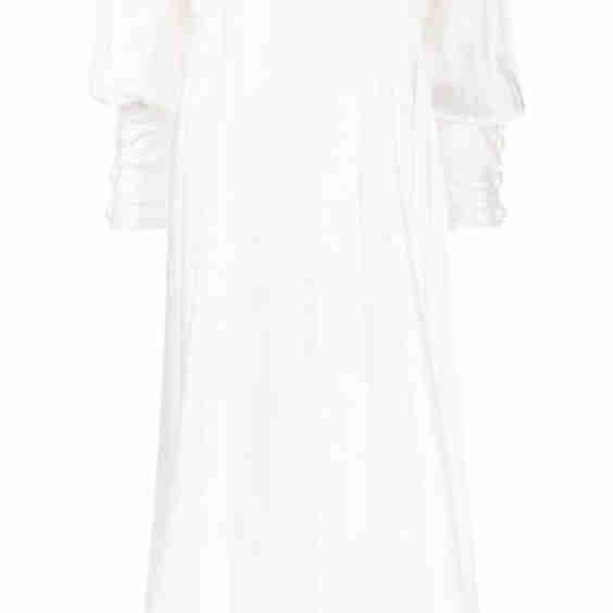 Pearl Dome Detail High Neck Silk Blend Bridal Satin Gown