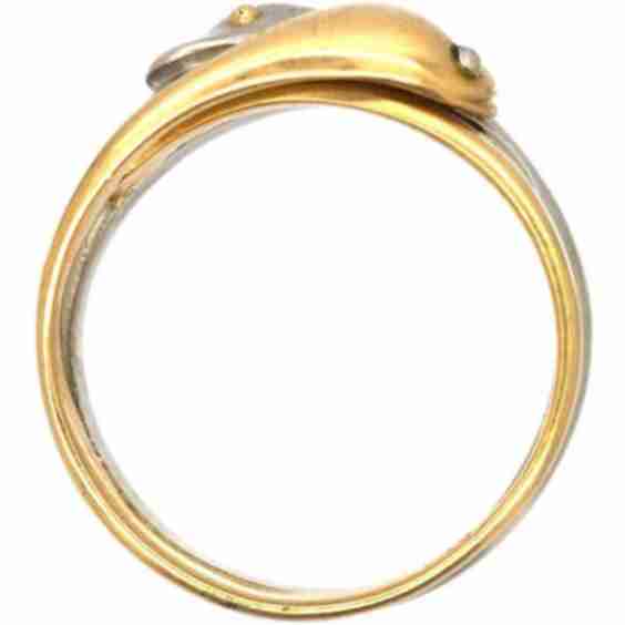 Edwardian 18ct Gold Platinum Double Snake Ring