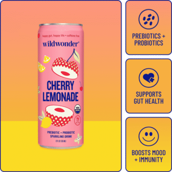 Cherry Lemonade Prebiotic + Probiotic Sparkling Drink 12 Cans