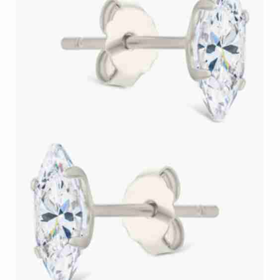 Marquise-Cut Cubic Zirconia Stud Earrings