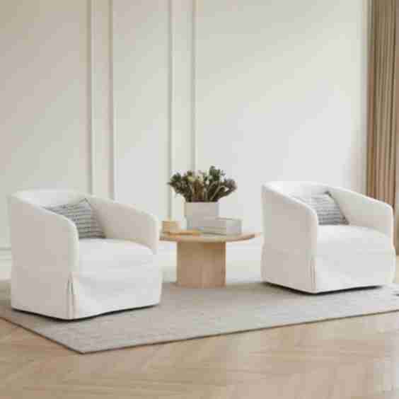 Ellagrace Slipcovered Swivel Armchair