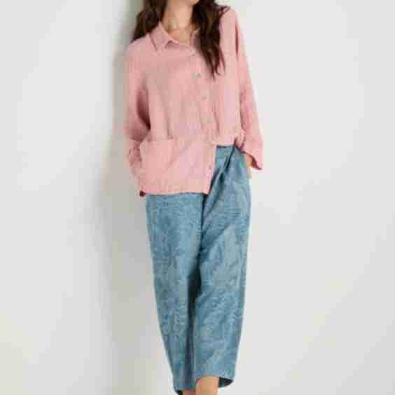 Floral Jacquard Cotton Bubble Trousers