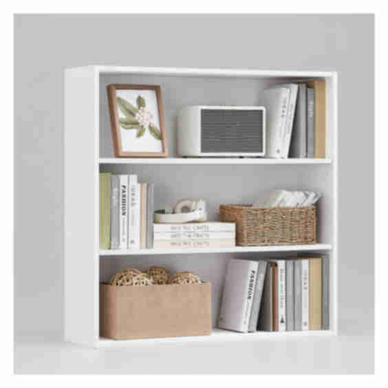 3-Tier Bookshelf, 31.5 Inches Wide,Open Bookcase with Adjustable Storage Shelves