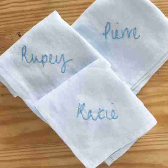 Personalised Hand Writing Linen Napkin Gift