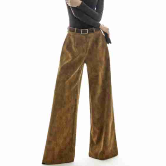 P9182 Suede Wide Pants