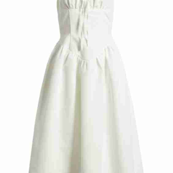 Gathered Corset Sleeveless Midi Dress