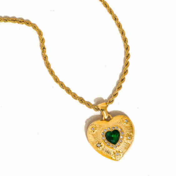 18K Gold Non-Tarnish Heart Necklace