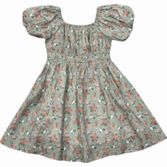 Peasant Bubble Sleeve Dress