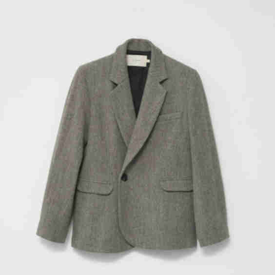 Shetland Uld Oversized Blazer i Brun