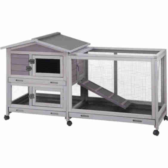 Indoor Rabbit Hutch AIR19, Outdoor Bunny Cage, 9.6ft² - One Run Rabbit Hutch