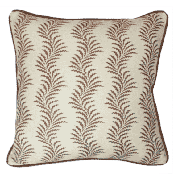 Pair Of Soane Chestnut Scrolling Fern Cushions
