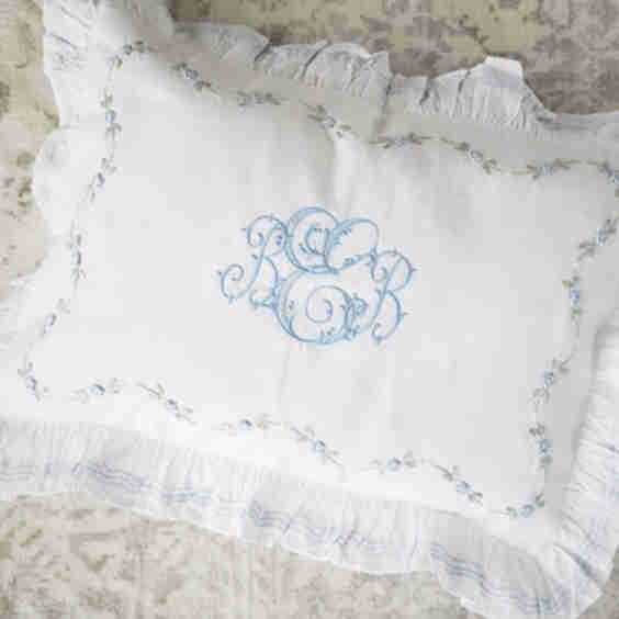 Floral Ruffle Boudoir Pillow